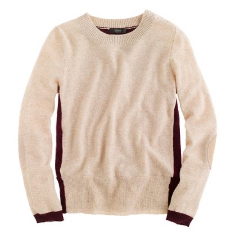 J Crew Dream color-block elbow patch sweater